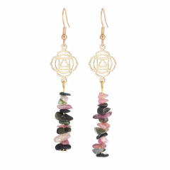 Natural stone amethyst dangle earrings