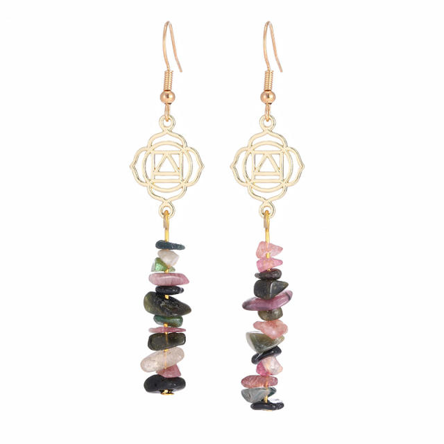 Natural stone amethyst dangle earrings