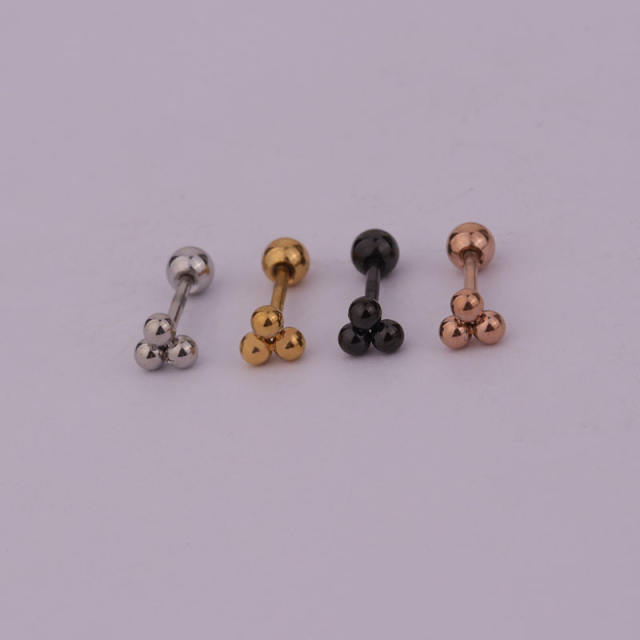 Mini flash stainless steel women men helix earrings