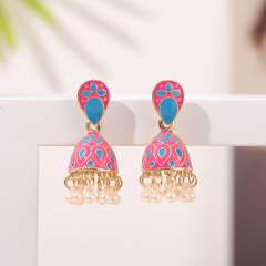Color enamle jhumka earrings for women