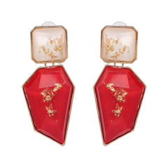 Geometric shape color resin earrings