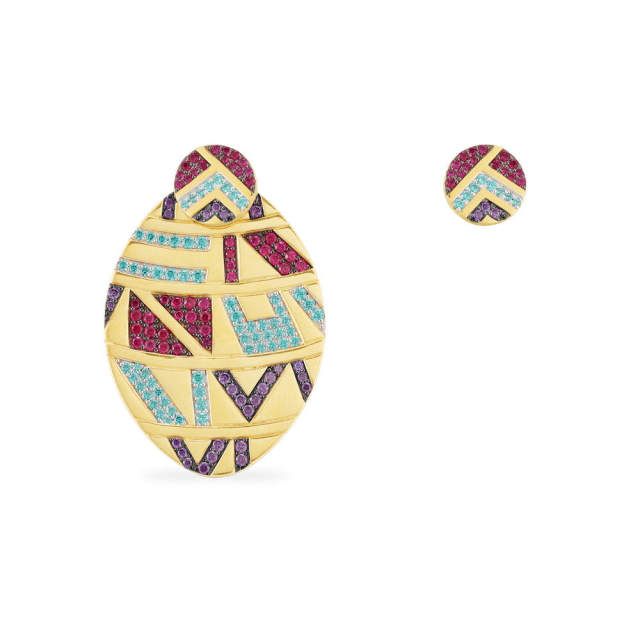 National style  asymmetric jacket earrings
