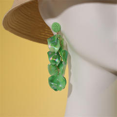 Color leaf design beach earrings