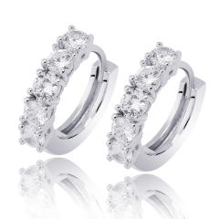 Hip hop zircon huggie earrings