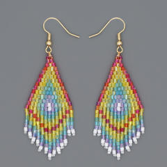 Boho handmade beaded tassel earrings
