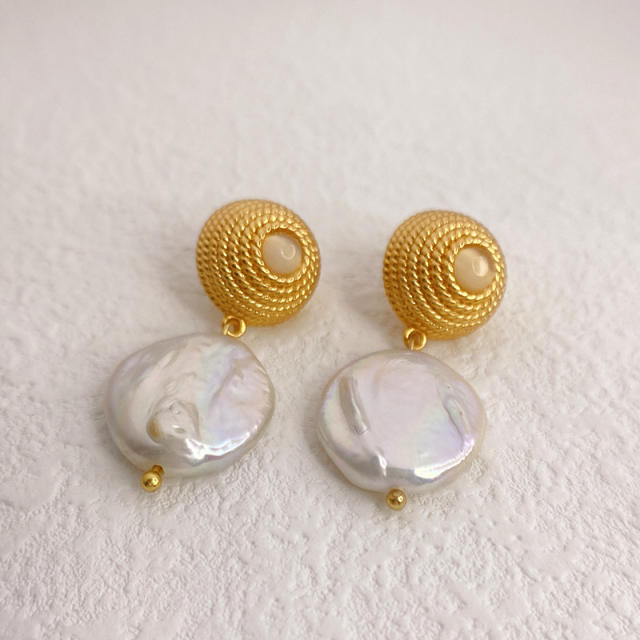 Baroque pearl drop earrings