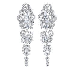 Cubic zircon statement wedding earrings