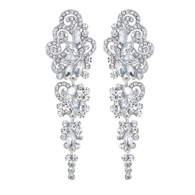 Cubic zircon statement wedding earrings