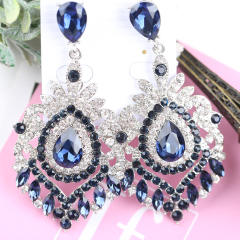 Luxury color glass crystal drop earrings