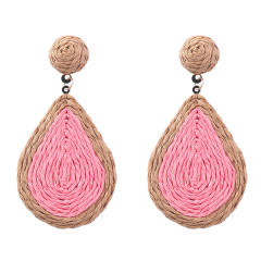 INS summer straw drop earrings