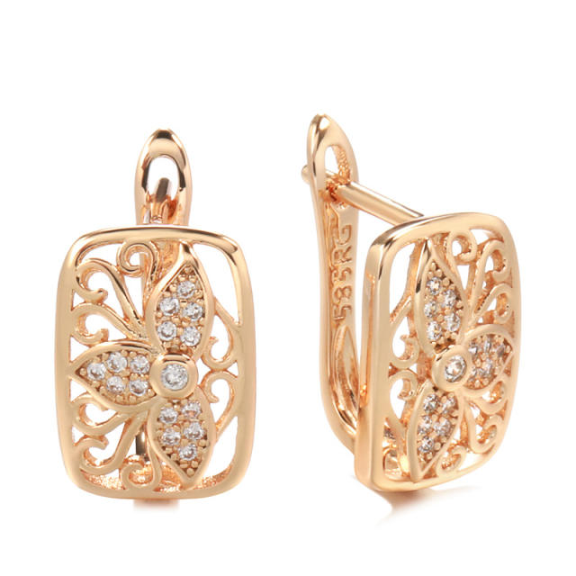 Korean style diamond hollow earrings