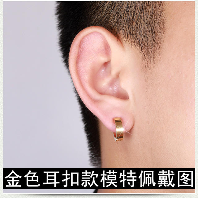 Hand polished titanium steel earrings