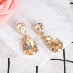 Colored glass crystal drop earrings
