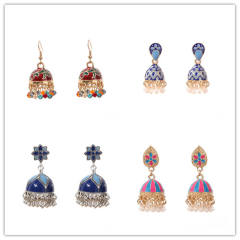 Color enamle jhumka earrings for women