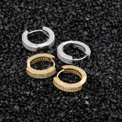 Hip hop zircon huggie earrings