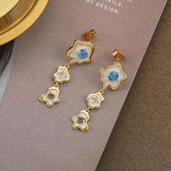 INS korean fashion cubic zircon dangle earrings