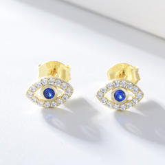 S925 sterling silver evil eye ear studs