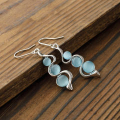 Bohemian creative curve wave-shaped earrings