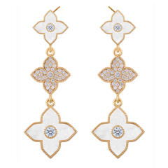 Classic color clover rhinestone dangle earrings