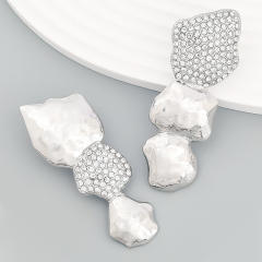 Geometric Diamond asymmetric earrings