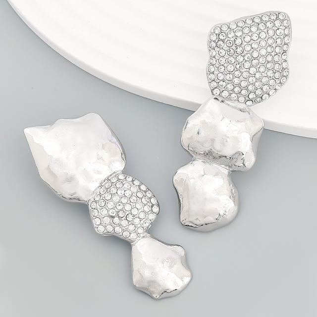 Geometric Diamond asymmetric earrings