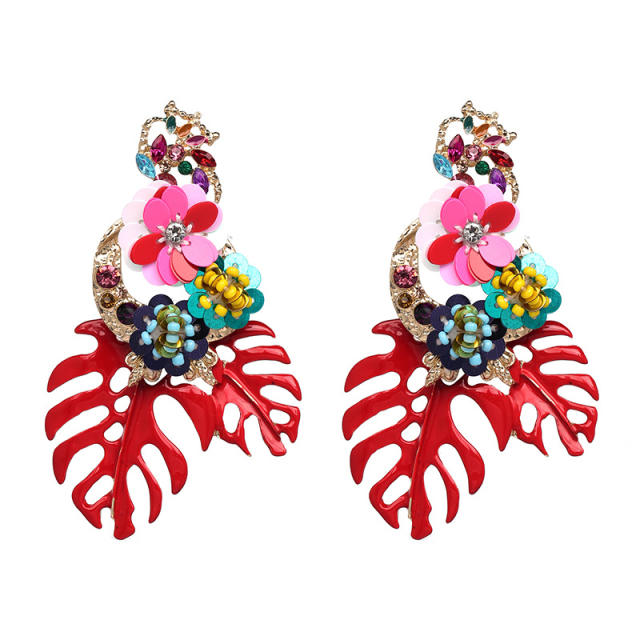 New Monstera summer dangle earrings