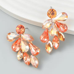 Glass crystal statement ear studs