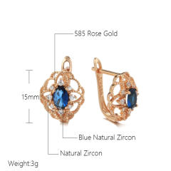 Fashion inlaid blue zircon earrings