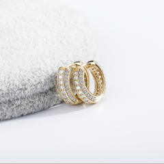 Hip hop zircon huggie earrings