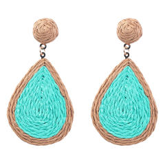 INS summer straw drop earrings