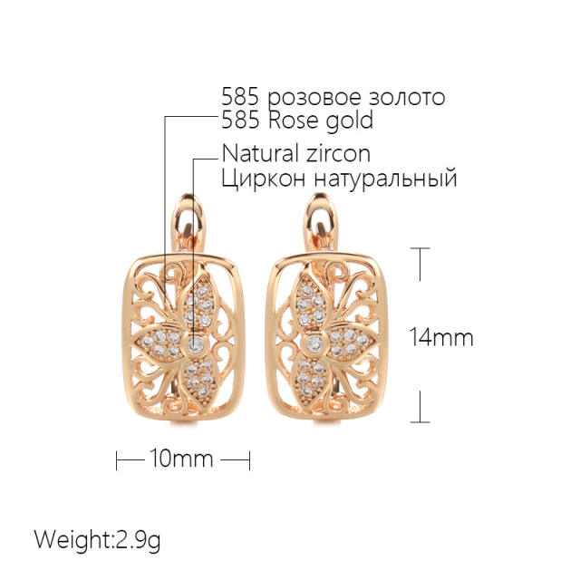 Korean style diamond hollow earrings