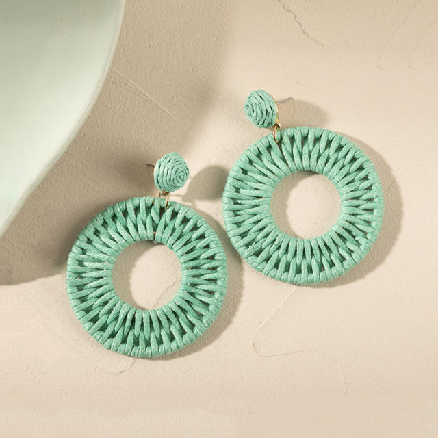 INS wax line braided ring earrings for women