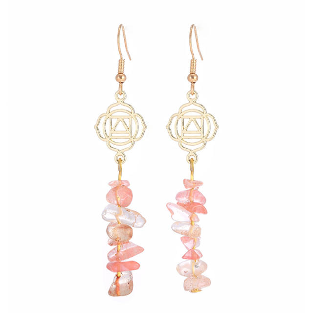 Natural stone amethyst dangle earrings