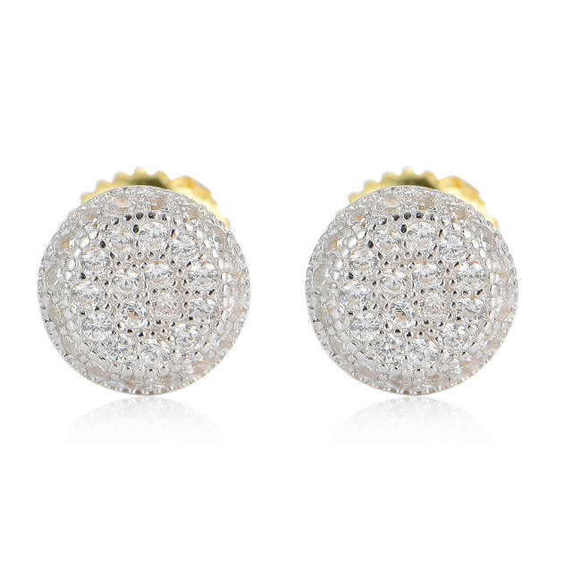 Hip hop zircon stud earrings