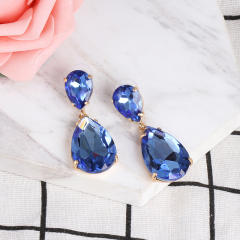 Colored glass crystal drop earrings