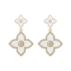 Korean fashion color clover earrings