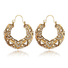 Vintage hollow Totem hoop earrings