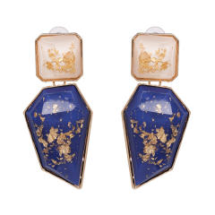 Geometric shape color resin earrings