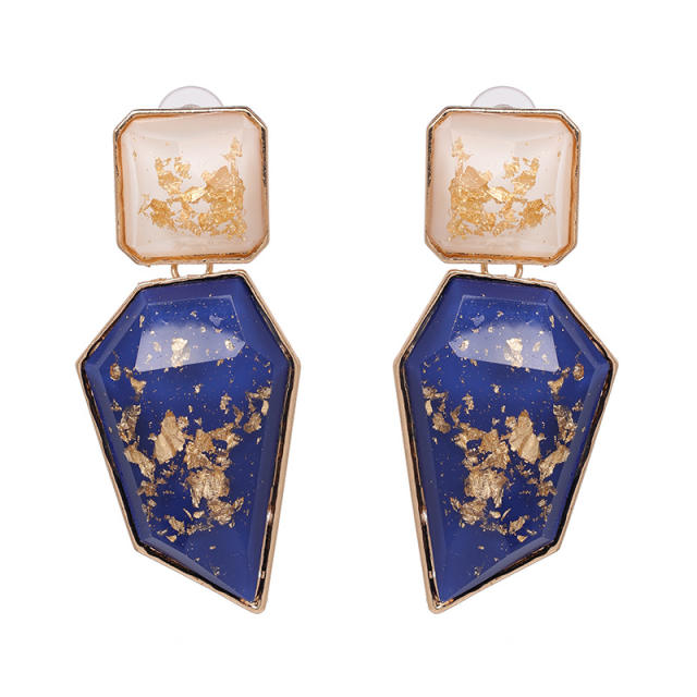 Geometric shape color resin earrings