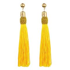 Boho color tassel long earrings