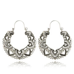 Vintage hollow Totem hoop earrings