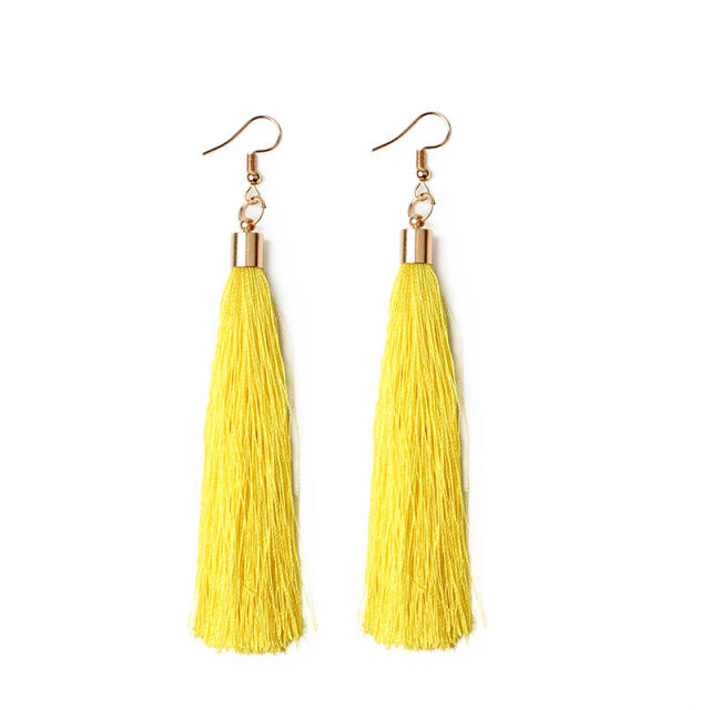 Wish hot sale color rope tassel long earrings