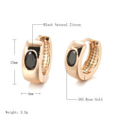 Fashion inlaid black zircon earrings