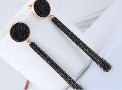 Vintage chain tassel dangle earrings