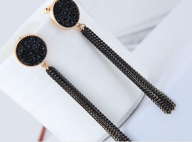Vintage chain tassel dangle earrings