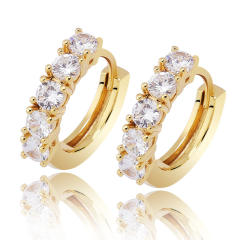 Hip hop zircon huggie earrings