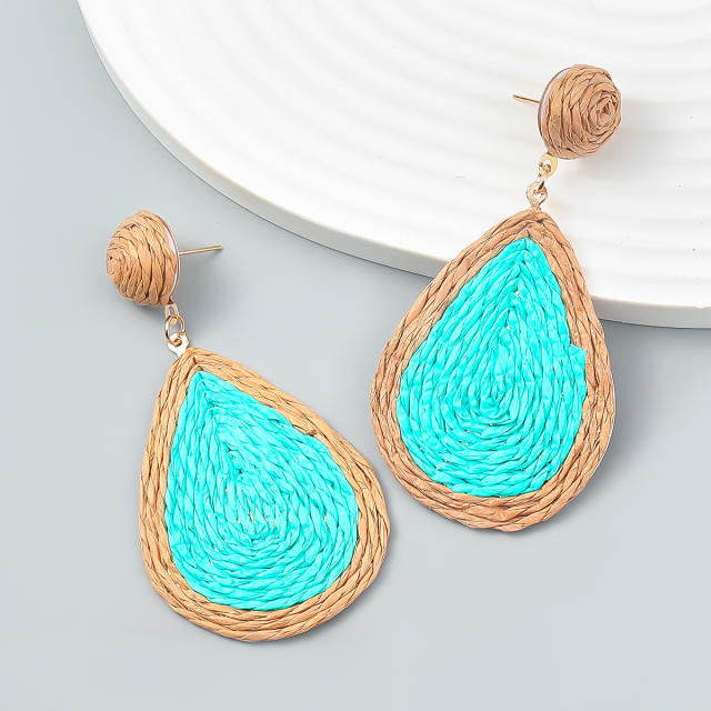 INS summer straw drop earrings