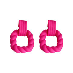 925 Sterling silver needle candy color ins earrings