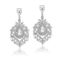 Luxury color glass crystal drop earrings