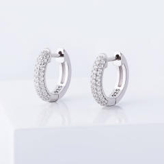 Hip hop zircon huggie earrings